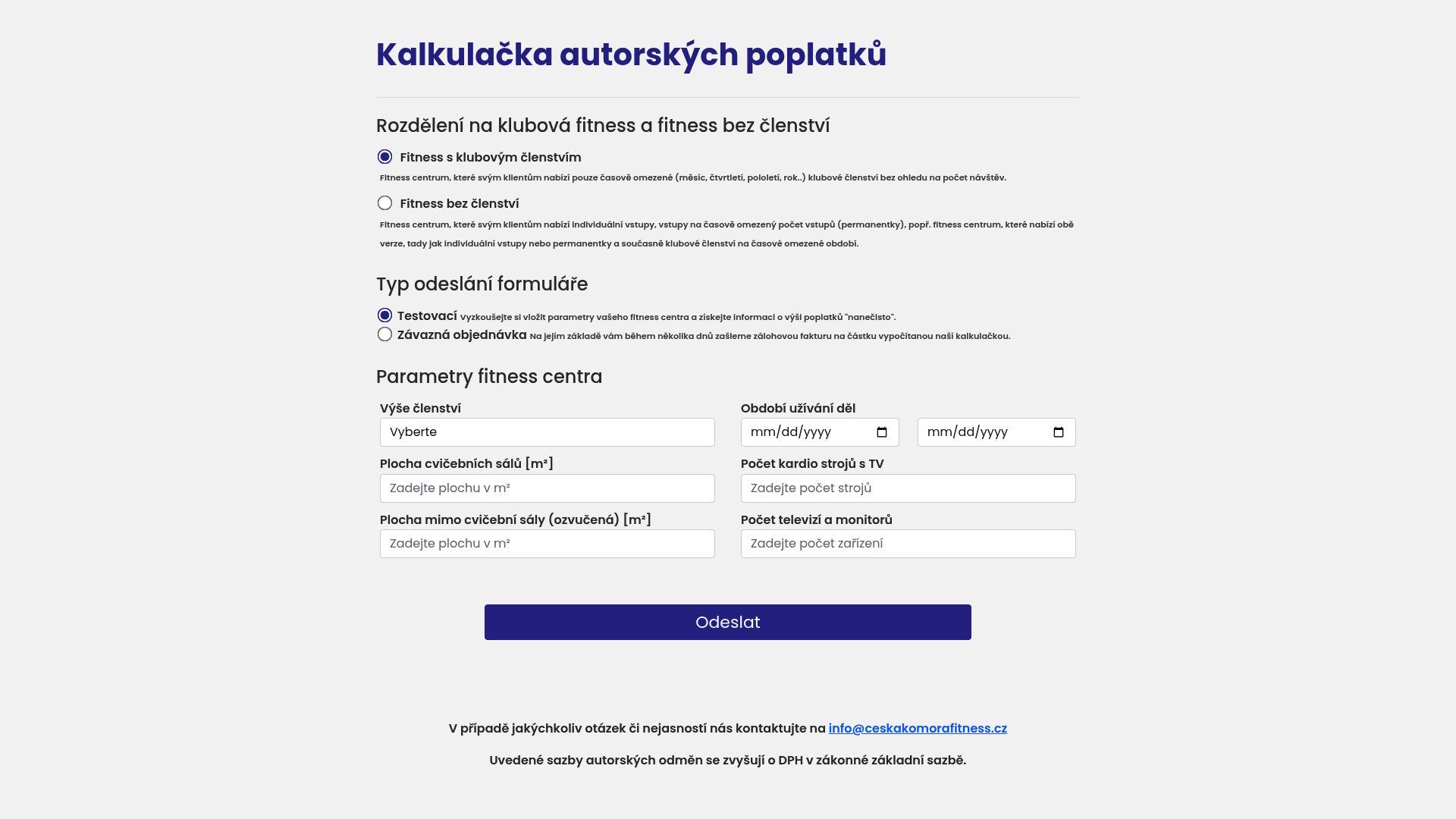 Kalkulačka Komora Fitness
